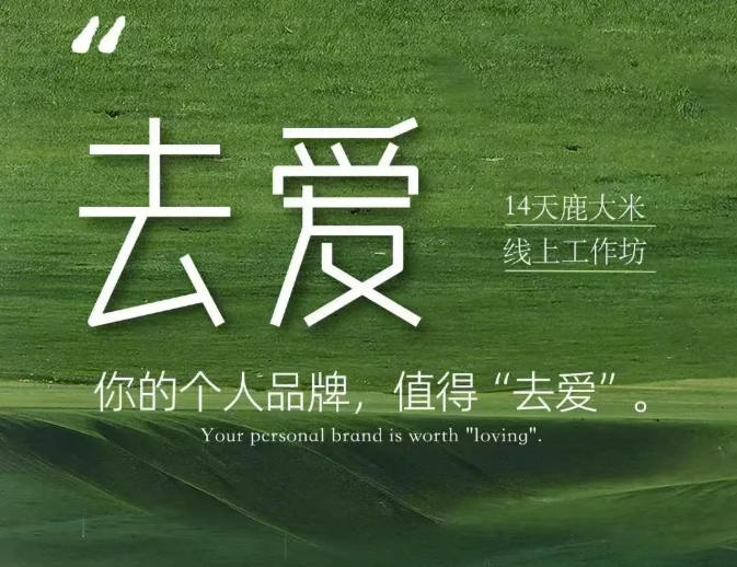 去爱14天鹿大米线上工作坊，你的个人品牌，值得“去爱”-保成圈-山云人力,分享创业咨询_最新网络项目资源