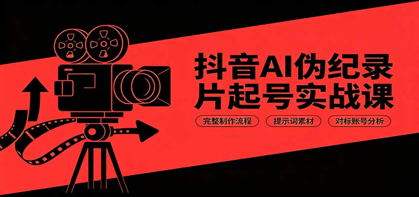 抖音AI伪纪录片起号实战课：完整制作流程，提示词素材，对标账号分析-保成圈-山云人力,分享创业咨询_最新网络项目资源