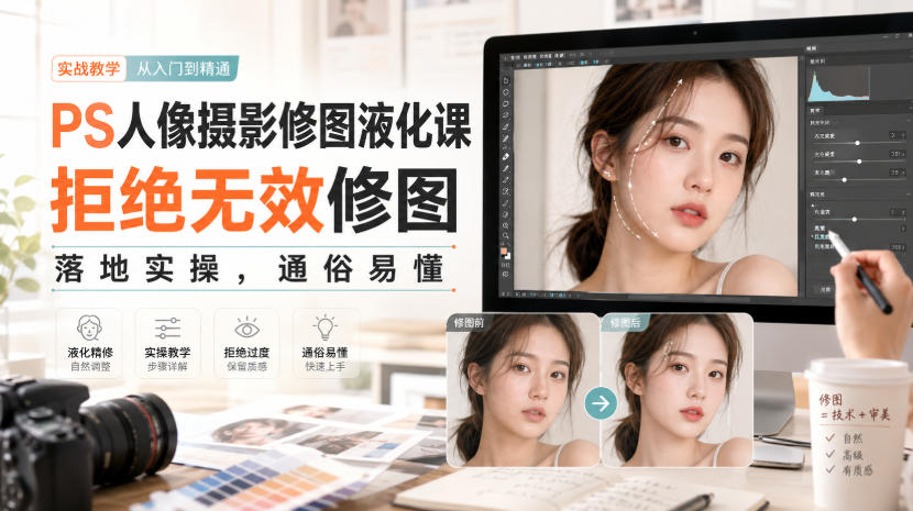 PS人像摄影修图液化课，拒绝无效修图，落地实操，通俗易懂-保成圈-山云人力,分享创业咨询_最新网络项目资源