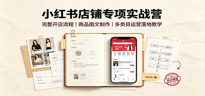 小红书店铺专项实战营：完整开店流程，商品图文制作，多类目运营落地教学-保成圈-山云人力,分享创业咨询_最新网络项目资源