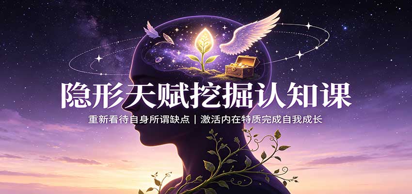 隐形天赋挖掘认知课：重新看待自身所谓缺点，激活内在特质完成自我成长-保成圈-山云人力,分享创业咨询_最新网络项目资源