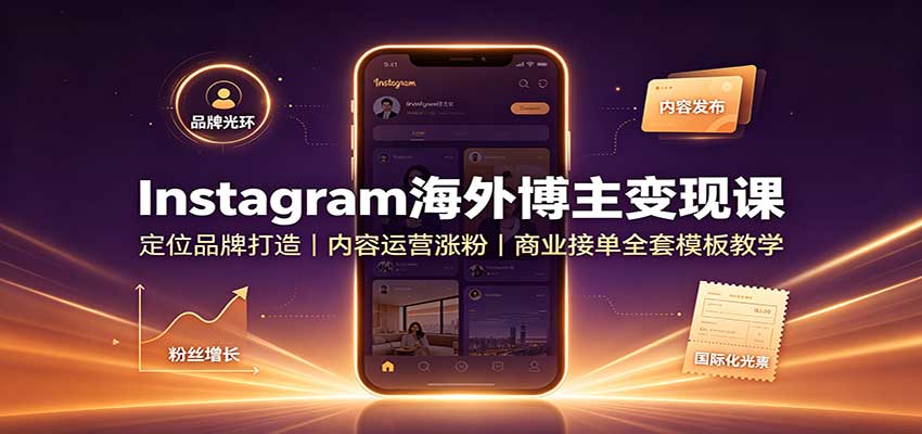 Instagram海外博主变现课：定位品牌打造，内容运营涨粉，商业接单全套模板教学-保成圈-山云人力,分享创业咨询_最新网络项目资源
