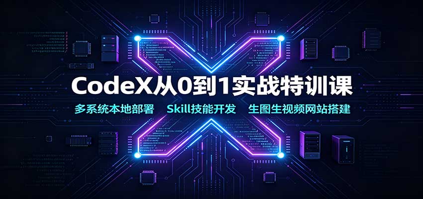 CodeX从0到1实战特训课：多系统本地部署，Skill技能开发，生图生视频网站搭建-保成圈-山云人力,分享创业咨询_最新网络项目资源