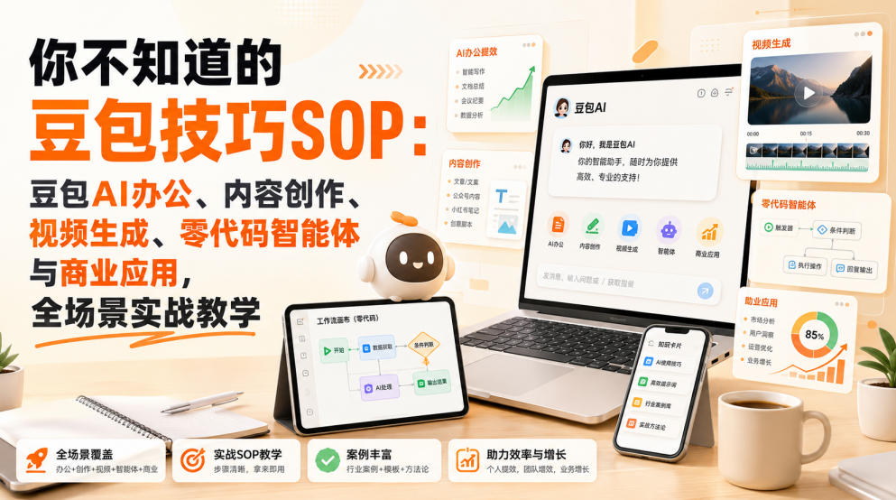 你不知道的豆包技巧SOP：豆包AI办公、内容创作、视频生成、零代码智能体与商业应用，全场景实战教学-保成圈-山云人力,分享创业咨询_最新网络项目资源