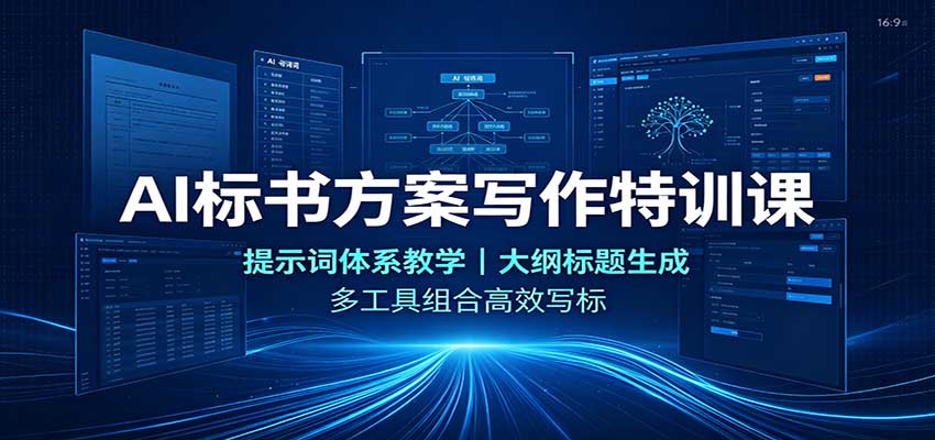 AI标书方案写作特训课：提示词体系教学，大纲标题生成，多工具组合高效写标-保成圈-山云人力,分享创业咨询_最新网络项目资源
