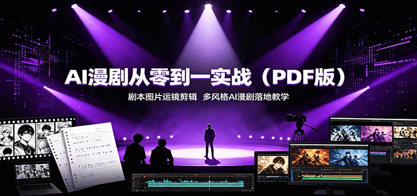 AI漫剧从零到一实战(PDF版)：剧本图片运镜剪辑，多风格AI漫剧落地教学-保成圈-山云人力,分享创业咨询_最新网络项目资源