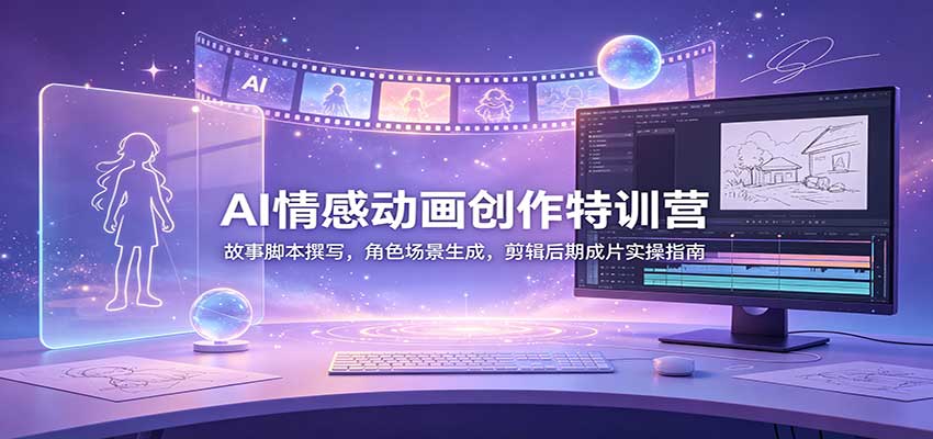 AI情感动画创作特训营：故事脚本撰写，角色场景生成，剪辑后期成片实操指南-保成圈-山云人力,分享创业咨询_最新网络项目资源