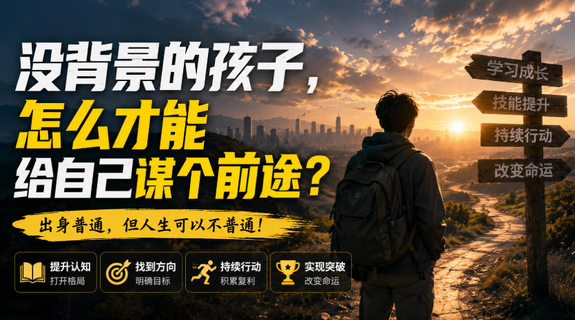 付费文章：没背景的孩子，怎么才能给自己谋个前途？-保成圈-山云人力,分享创业咨询_最新网络项目资源