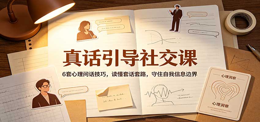 真话引导社交课：6套心理问话技巧，读懂套话套路，守住自我信息边界-保成圈-山云人力,分享创业咨询_最新网络项目资源