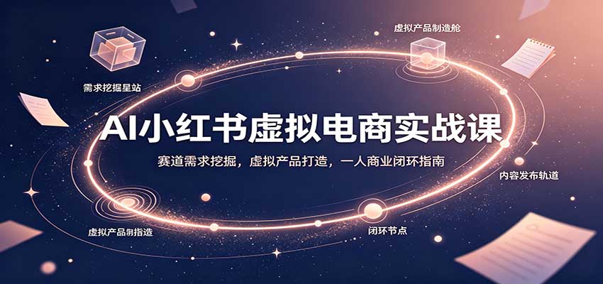 AI小红书虚拟电商实战课：赛道需求挖掘，虚拟产品打造，一人商业闭环指南-保成圈-山云人力,分享创业咨询_最新网络项目资源
