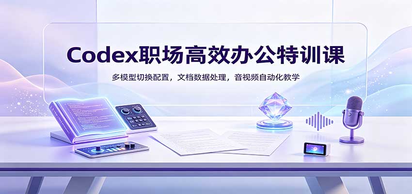 Codex职场高效办公特训课：多模型切换配置，文档数据处理，音视频自动化教学-保成圈-山云人力,分享创业咨询_最新网络项目资源