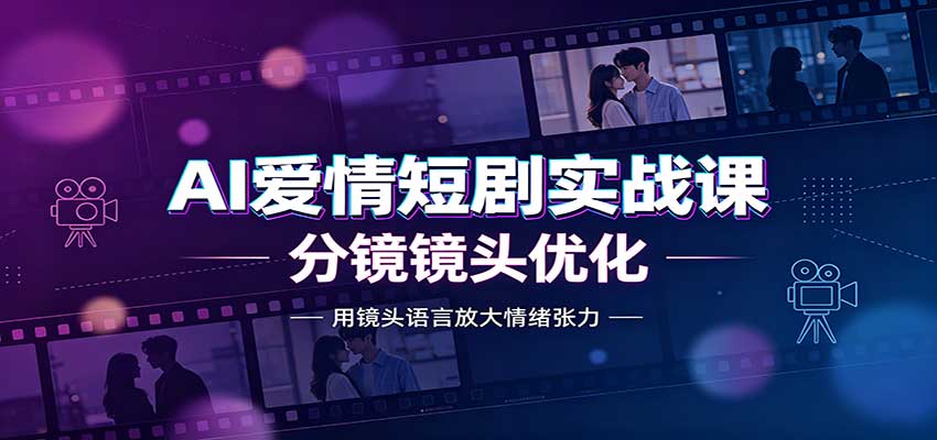 AI爱情短剧实战课：故事剧本创作，分镜镜头优化，智能体提示词-保成圈-山云人力,分享创业咨询_最新网络项目资源