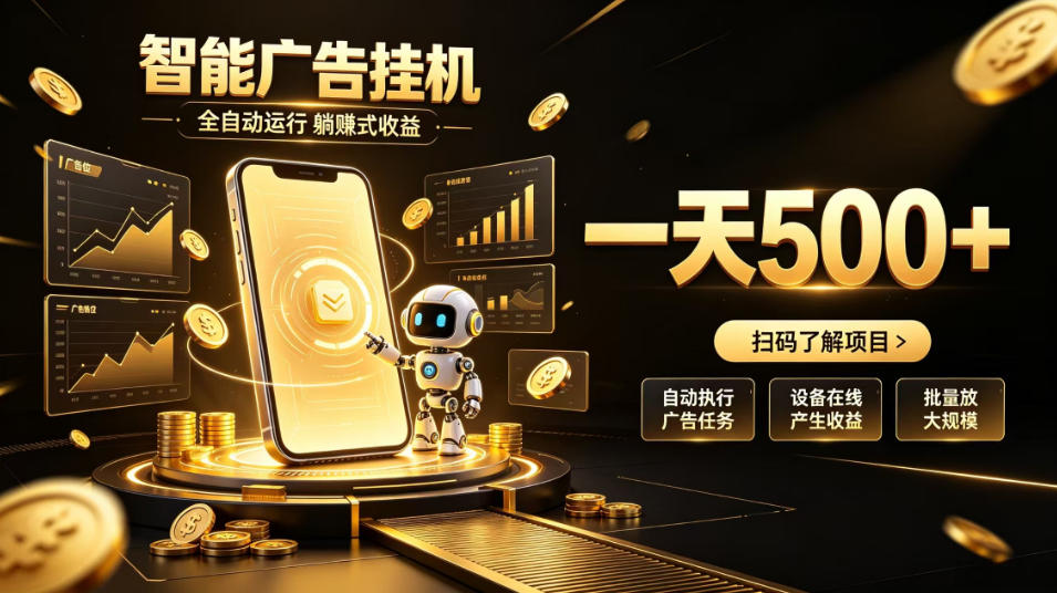 智能广告挂G项目，无需人工值守，全自动躺賺增收，单日收益可达500+【揭秘】-保成圈-山云人力,分享创业咨询_最新网络项目资源