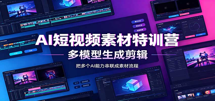 AI短视频素材特训营：Codex本地部署实操，多模型生成剪辑，爆量素材挖掘教学-保成圈-山云人力,分享创业咨询_最新网络项目资源