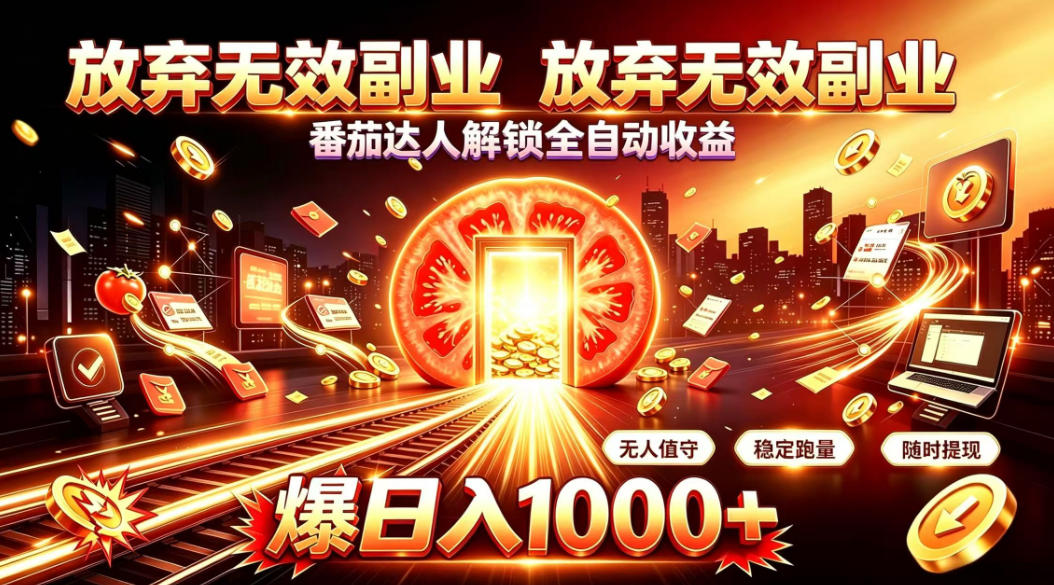 放弃无效副业，番茄达人解锁全自动收益，日入1k+，门槛最低的线上轻资产项目【揭秘】-保成圈-山云人力,分享创业咨询_最新网络项目资源