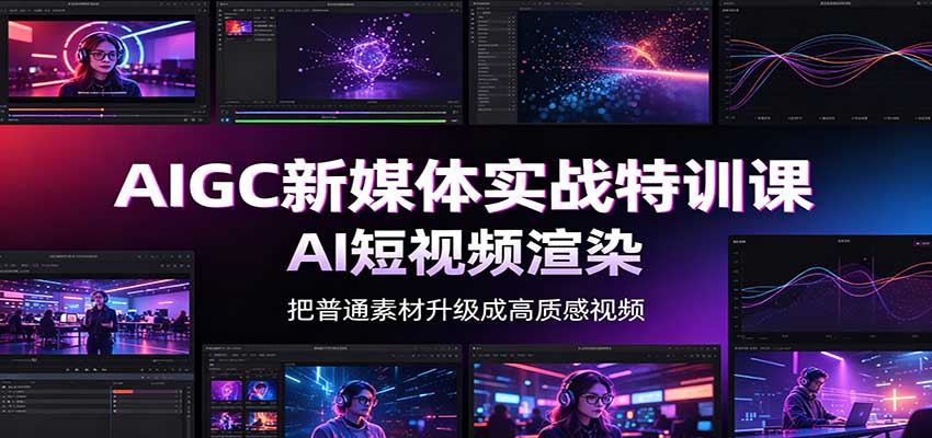 AIGC新媒体实战特训课：工具入门实操，AI短视频渲染，数字人商业视频制作-保成圈-山云人力,分享创业咨询_最新网络项目资源
