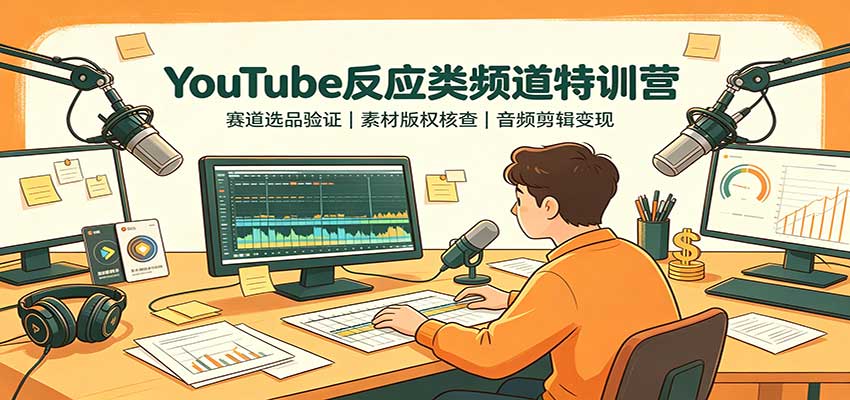 YouTube反应类频道特训营：赛道选品验证，素材版权核查，音频剪辑变现-保成圈-山云人力,分享创业咨询_最新网络项目资源