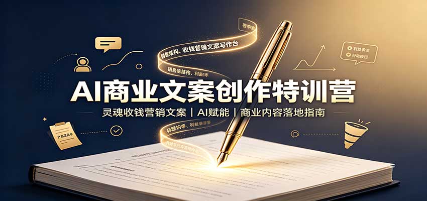 AI商业文案创作特训营：灵魂收钱营销文案，AI赋能，商业内容落地指南-保成圈-山云人力,分享创业咨询_最新网络项目资源