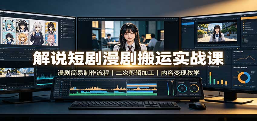 解说短剧漫剧搬运实战课:漫剧简易制作流程,二次剪辑加工,内容变现教学-保成圈-山云人力,分享创业咨询_最新网络项目资源