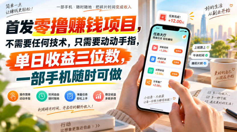 首发零撸賺钱项目，不需要任何技术，只需要动动手指，单日收益三位数，一部手机随时可做【揭秘】-保成圈-山云人力,分享创业咨询_最新网络项目资源