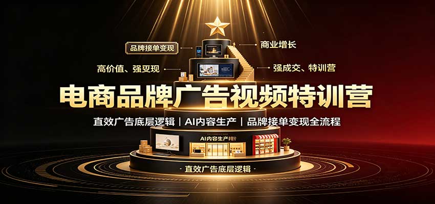 电商品牌广告视频特训：直效广告底层逻辑，AI内容生产，品牌接单变现全流程-保成圈-山云人力,分享创业咨询_最新网络项目资源