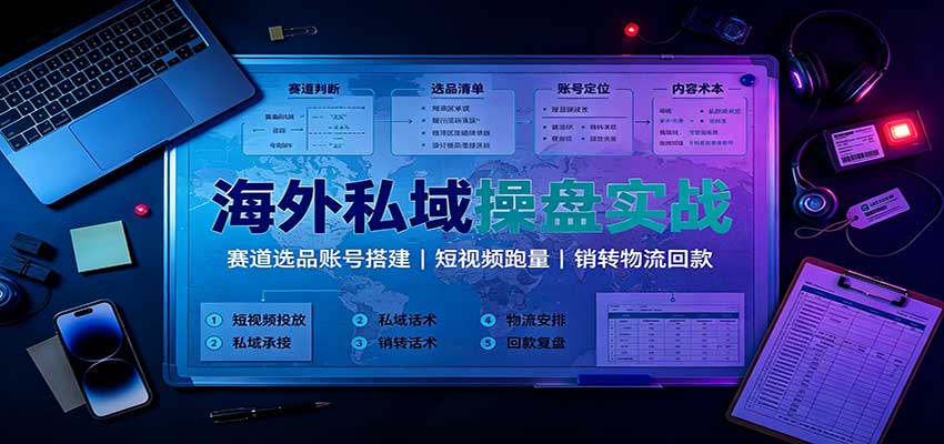 海外私域操盘实战：赛道选品账号搭建，短视频跑量，销转物流回款-保成圈-山云人力,分享创业咨询_最新网络项目资源