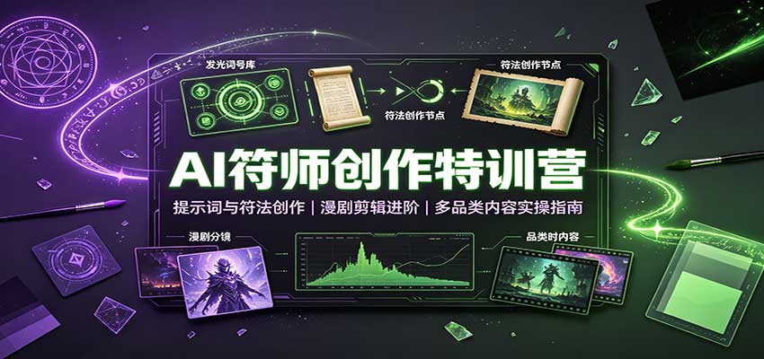 AI符师创作特训营：提示词与符法创作，漫剧剪辑进阶，多品类内容实操指南-保成圈-山云人力,分享创业咨询_最新网络项目资源