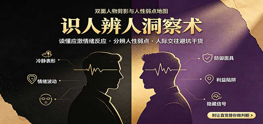 识人辨人终极心法：读懂应激情绪反应，分辨人性弱点，人际交往避坑干货-保成圈-山云人力,分享创业咨询_最新网络项目资源