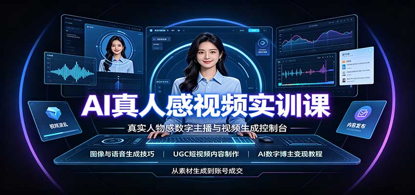 AI真人感视频实训课：图像语音生成，UGC内容制作，AI数字博主变现教程-保成圈-山云人力,分享创业咨询_最新网络项目资源