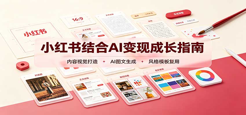 小红书结合AI变现成长指南：账号精准定位，内容视觉打造，搭建可复制流量获客体系-保成圈-山云人力,分享创业咨询_最新网络项目资源