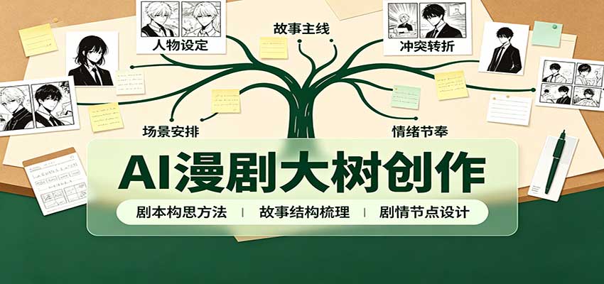 AI漫剧大树创作：剧本构思课程讲解，软件插件配置，配套工具资料完整梳理-保成圈-山云人力,分享创业咨询_最新网络项目资源