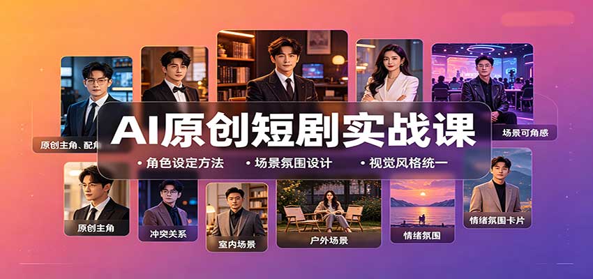 AI原创短剧实战课：从零搭建短剧创作全流程，批量产出可上线剧本-保成圈-山云人力,分享创业咨询_最新网络项目资源