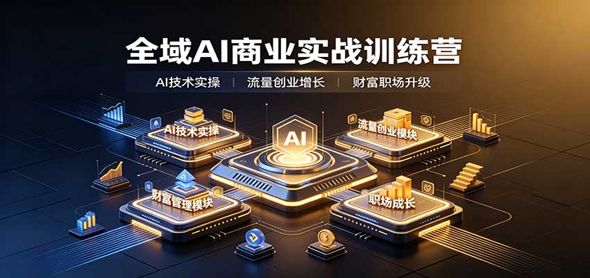 全域AI商业实战训练营：涵盖AI技术实操、流量创业、财富管理与职场成长全体系内容-保成圈-山云人力,分享创业咨询_最新网络项目资源