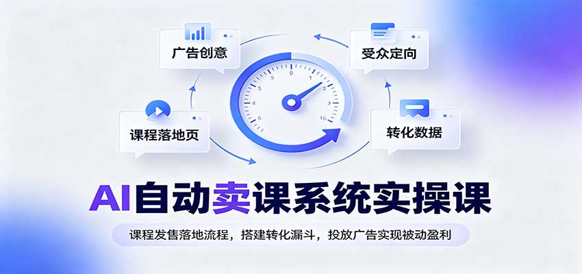 AI自动卖课系统实操课：课程发售落地流程，搭建转化漏斗，投放广告实现被动盈利-保成圈-山云人力,分享创业咨询_最新网络项目资源