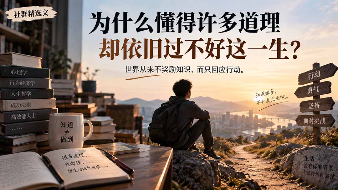 社群精选文：为什么懂得许多道理却依旧过不好这一生？-保成圈-山云人力,分享创业咨询_最新网络项目资源