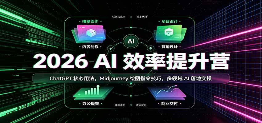 2026 AI效率提升营：ChatGPT核心用法，Midjourney绘图指令技巧，多领域AI落地实操-保成圈-山云人力,分享创业咨询_最新网络项目资源