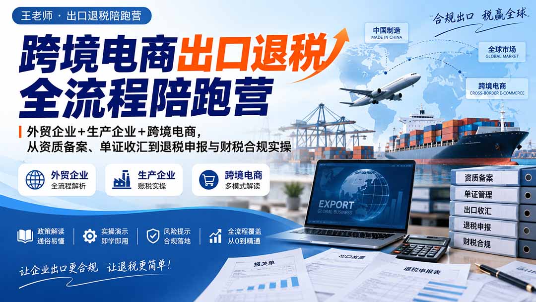 跨境电商出口退税全流程陪跑营｜外贸企业+生产企业+跨境电商，从资质备案、单证收汇到退税申报与财税合规实操-保成圈-山云人力,分享创业咨询_最新网络项目资源