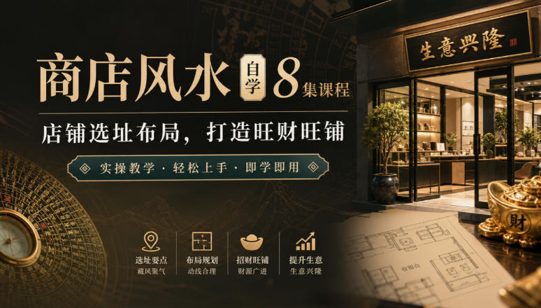 商店风水自学8集课程｜店铺选址布局，打造旺财旺铺实操教学-保成圈-山云人力,分享创业咨询_最新网络项目资源