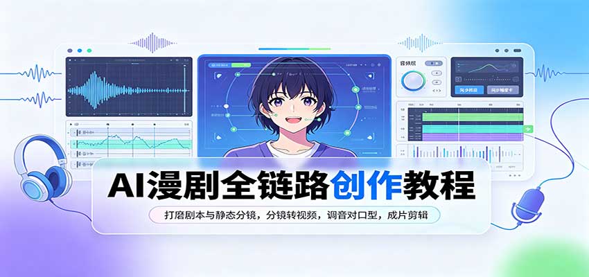 AI漫剧全链路创作教程：打磨剧本与静态分镜，分镜转视频，调音对口型，成片剪辑-保成圈-山云人力,分享创业咨询_最新网络项目资源