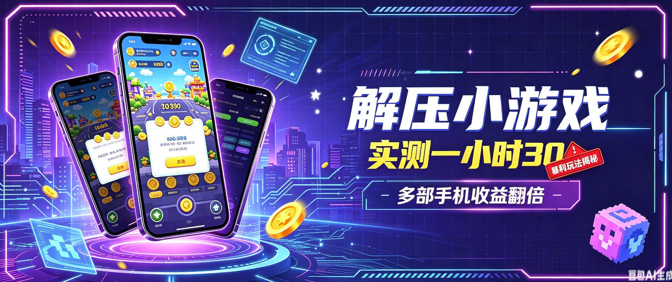 小游戏全流程玩法，实测一小时搞30，简单无脑解压，当天做当天就能看到进账，直接冲就行【揭秘】-保成圈-山云人力,分享创业咨询_最新网络项目资源