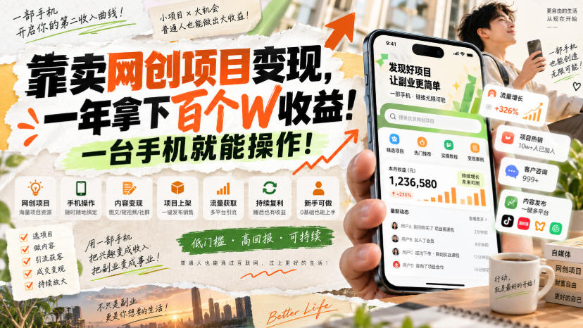 网创小程序虚拟资料变现，一年拿下百万收益，一部手机就可以做，0成本变现副业！-保成圈-山云人力,分享创业咨询_最新网络项目资源