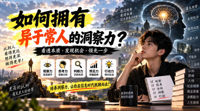 某公众号付费文章：如何拥有异于常人的洞察力？-保成圈-山云人力,分享创业咨询_最新网络项目资源