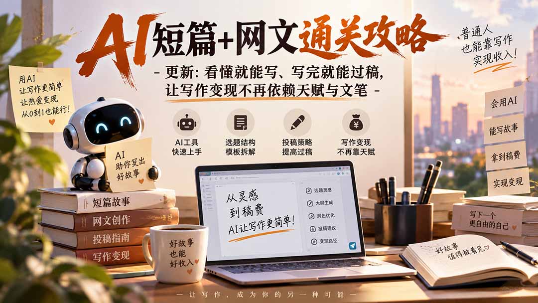 AI短篇+网文通关攻略-更新0921：看懂就能写、写完就能过稿，让写作变现不再依赖天赋与文笔-保成圈-山云人力,分享创业咨询_最新网络项目资源