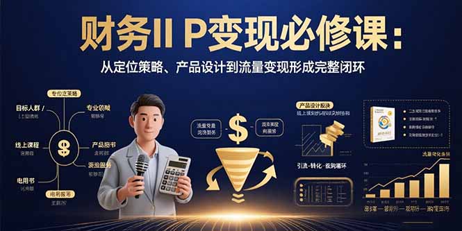 财务IP变现必修课：从定位策略、产品设计到流量变现形成完整闭环-保成圈-山云人力,分享创业咨询_最新网络项目资源
