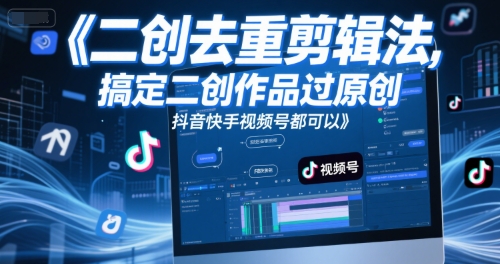 短视频二创去重剪辑法，搞定二创作品过原创，抖音快手视频号都可以-保成圈-山云人力,分享创业咨询_最新网络项目资源