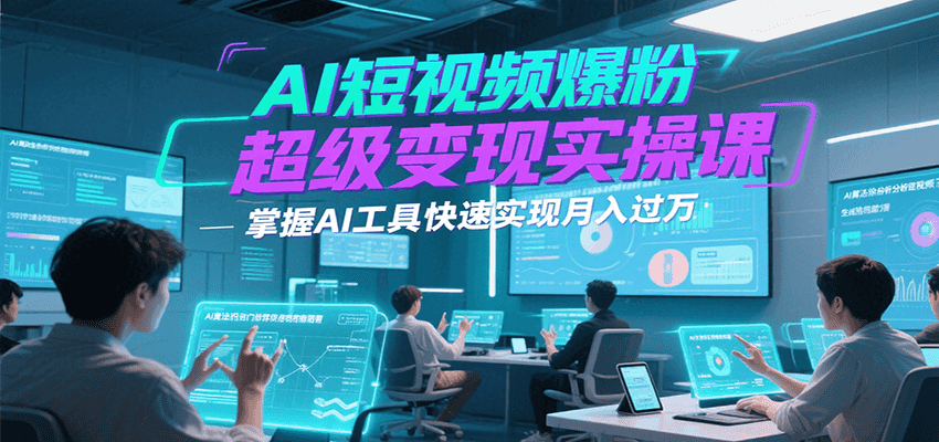 AI短视频爆粉超级变现实操课，掌握AI工具快速实现月入过万-保成圈-山云人力,分享创业咨询_最新网络项目资源