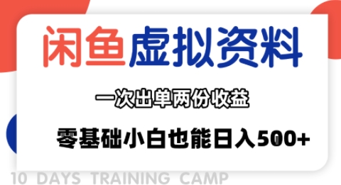 闲鱼虚拟资料新变现玩法，信息差项目，一次出单两份收益，无需囤货，可批量矩阵，零基础小白也能日入多张-保成圈-山云人力,分享创业咨询_最新网络项目资源