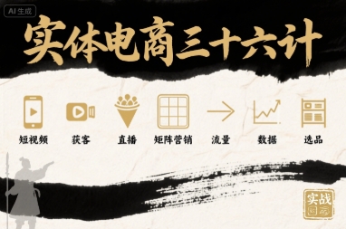 实体电商三十六计，短视频-获客-直播-矩阵营销-流量-数据-选品-保成圈-山云人力,分享创业咨询_最新网络项目资源