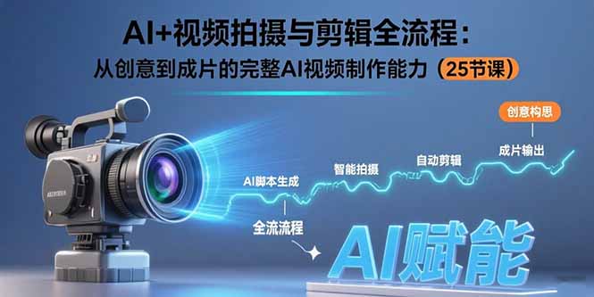AI+视频拍摄与剪辑全流程：从创意到成片的完整AI视频制作能力(25节课-保成圈-山云人力,分享创业咨询_最新网络项目资源