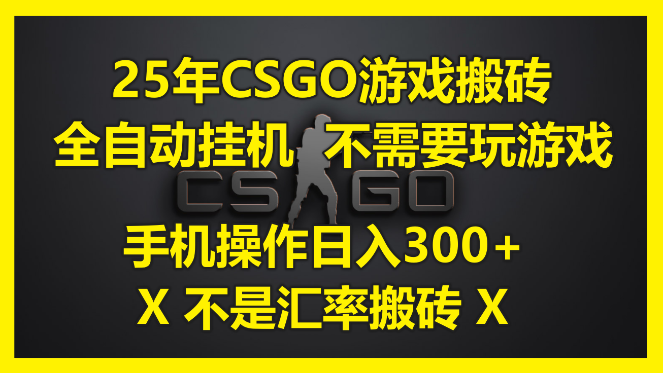 25年CSGO游戏搬砖，全自动挂机，不需要玩游戏，手机操作日入300+。(不…-保成圈-山云人力,分享创业咨询_最新网络项目资源